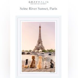 Gray Malin Seine River Sunset Paris Art - Pink and Gray